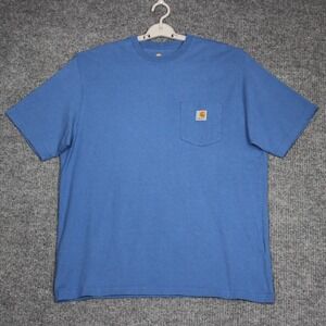 Carhartt Mens Original Fit Blue Short Sleeve Pocket T‎ Shirt Size L